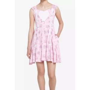 Hot Topic Sweet Society Kawaii Heart Lace-Up Dress Size Medium
